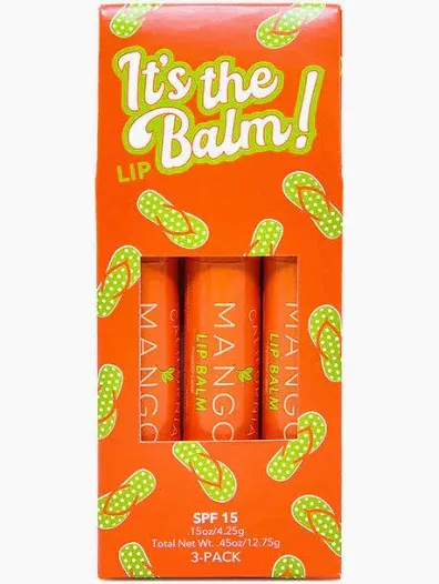 Mango Lip Balm, 3 pack
