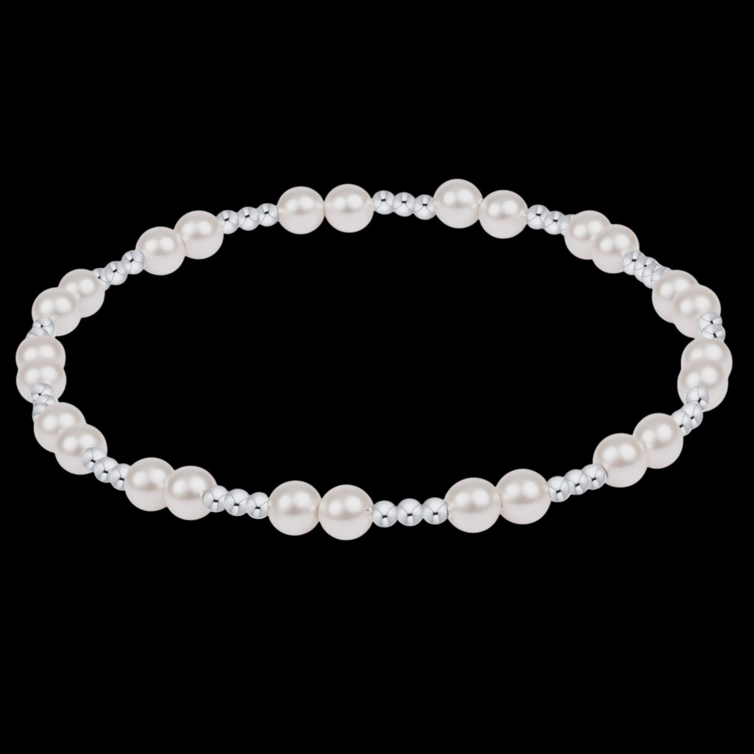 Silver Together Pearl Bracelet, 4mm