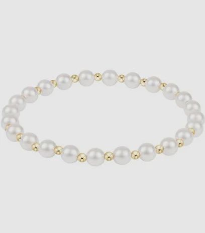 Classic Grateful Bead Bracelet, 5mm Pearl