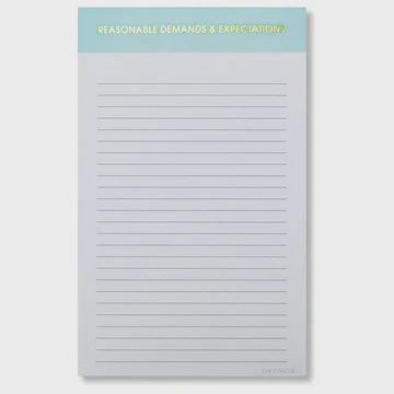 Reasonable Demands &amp; Expectations Notepad