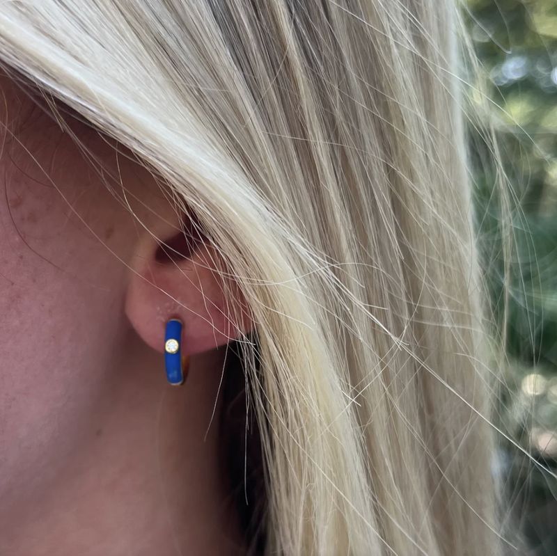Team Color Huggie Hoop Earring