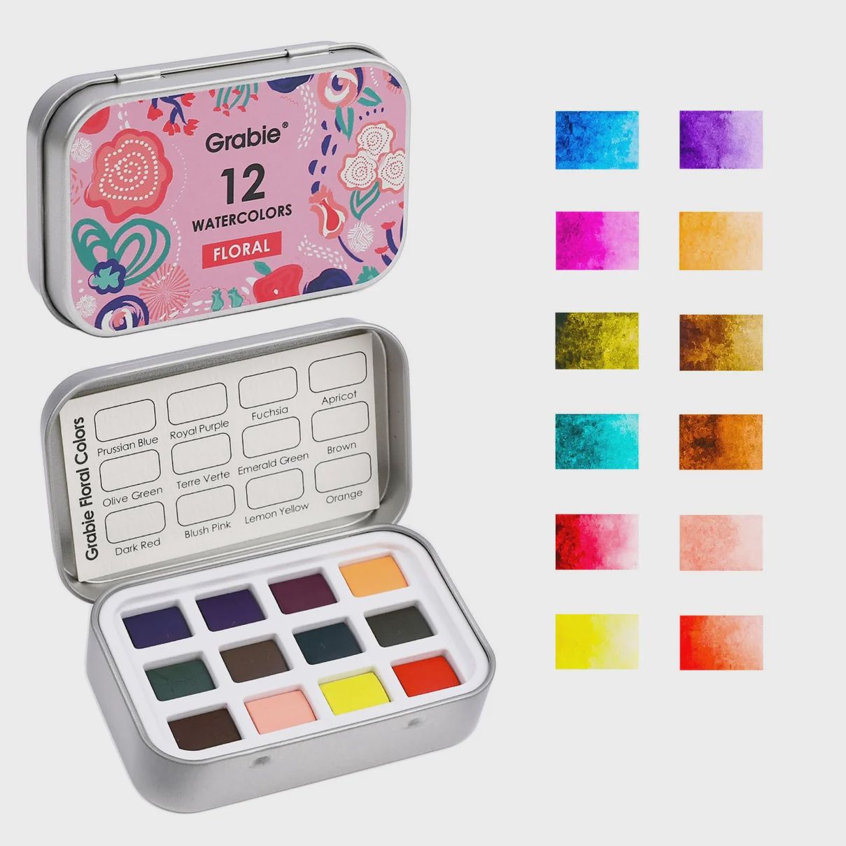 Watercolor Pocket Set w Brush, Floral