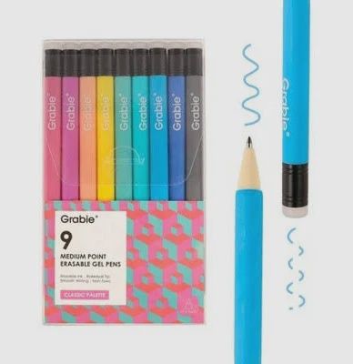 Med Point Erasable Gel Pen Set, Classic Palette