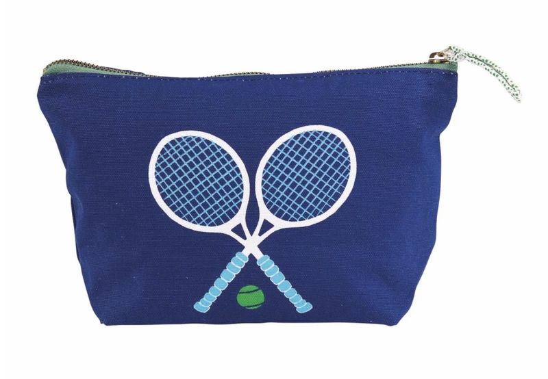 Tennis Navy Medium Canvas Pouch