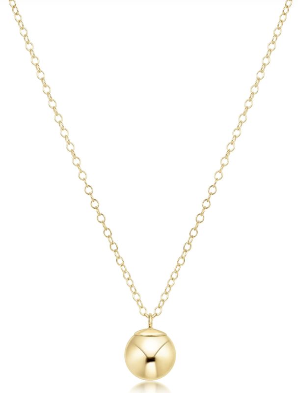 Gold 16" Necklace, Classic Gold Charm, 8mm