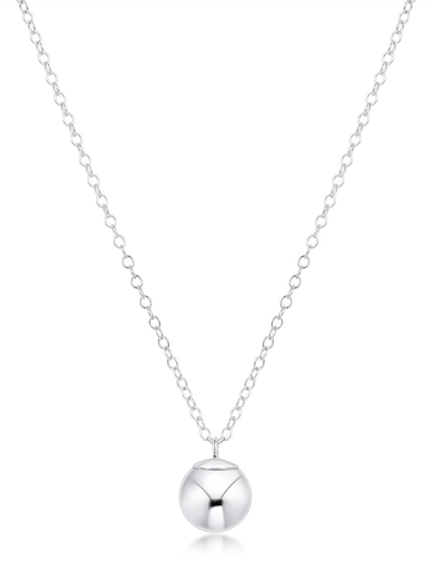 Sterling 16" Necklace, Classic Sterling Charm, 8mm