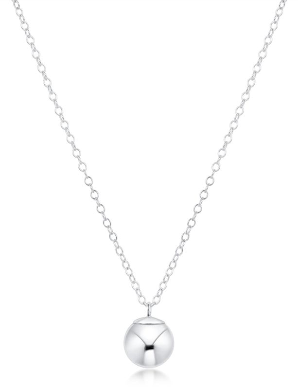 Sterling 16" Necklace, Classic Sterling Charm, 8mm