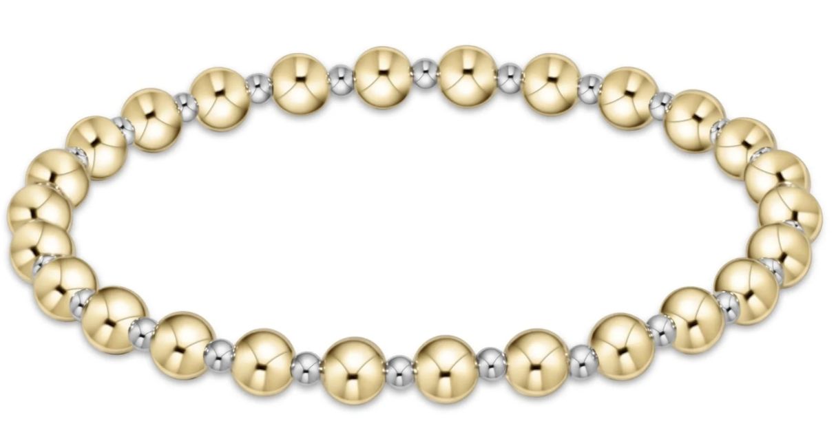 Mixed Metal Grateful Bead Bracelet, 5mm