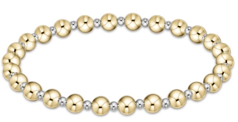 Mixed Metal Grateful Bead Bracelet, 5mm