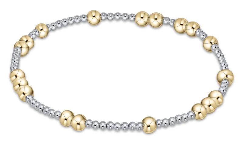 Mixed Metal Hope Bead Bracelet, 4mm