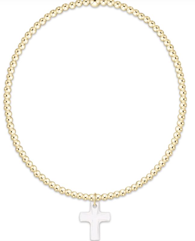 Gold Classic Bracelet, Blessed Crystal Charm 2mm