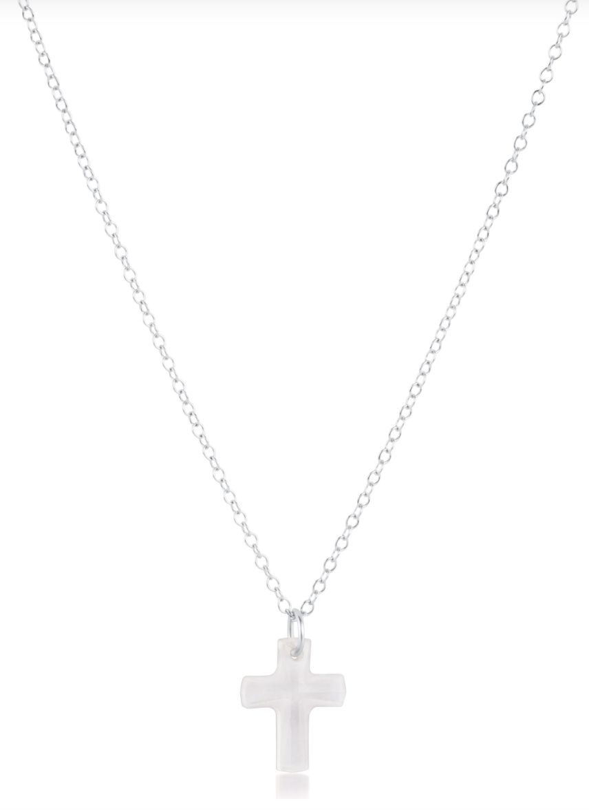 Silver 16" Necklace, Blessed Crystal Charm