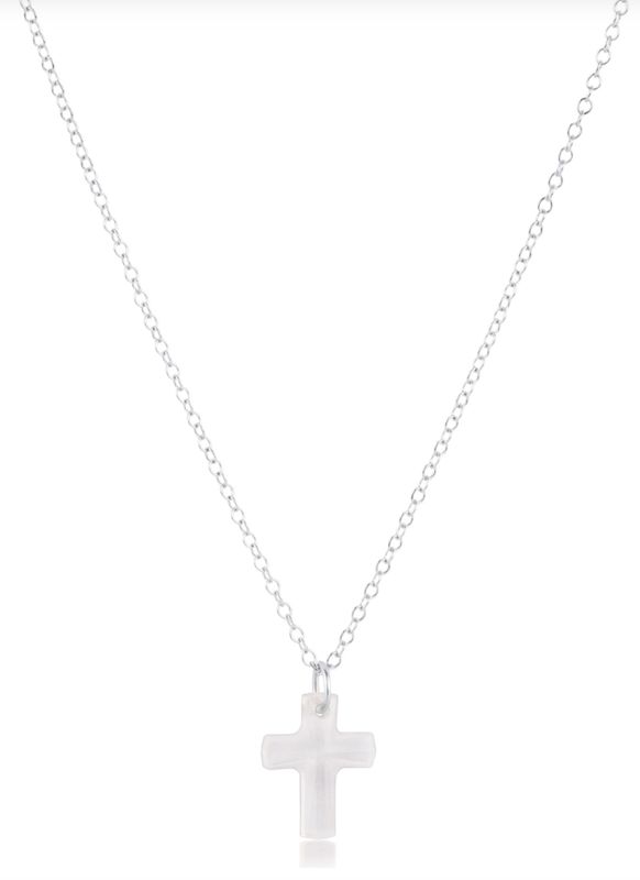 Silver 16" Necklace, Blessed Crystal Charm