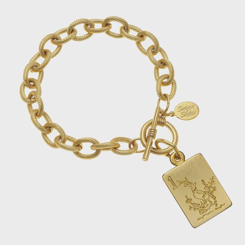 Bird Bam Mahjong Tile Bracelet