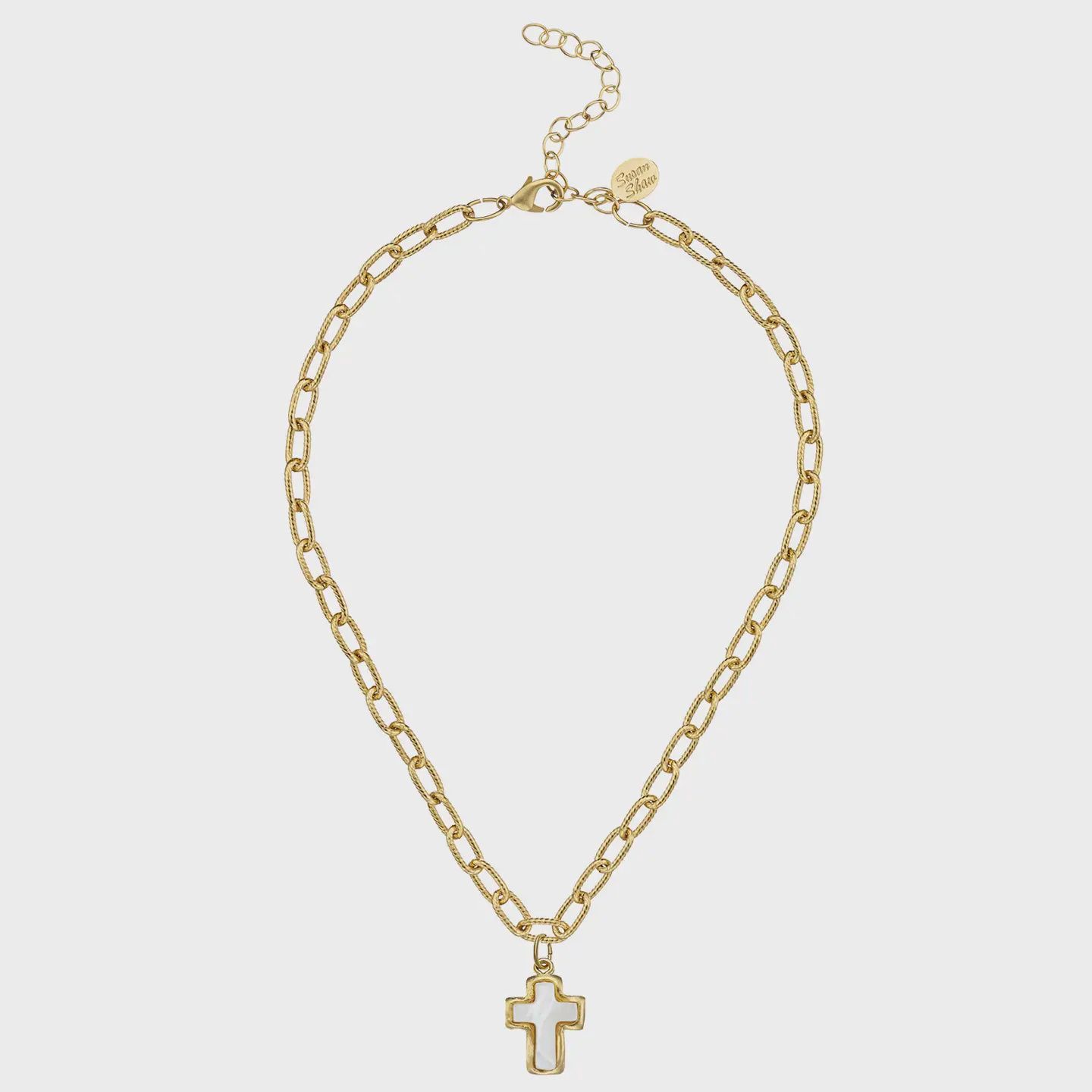 Mother of Pearl Cross Necklace