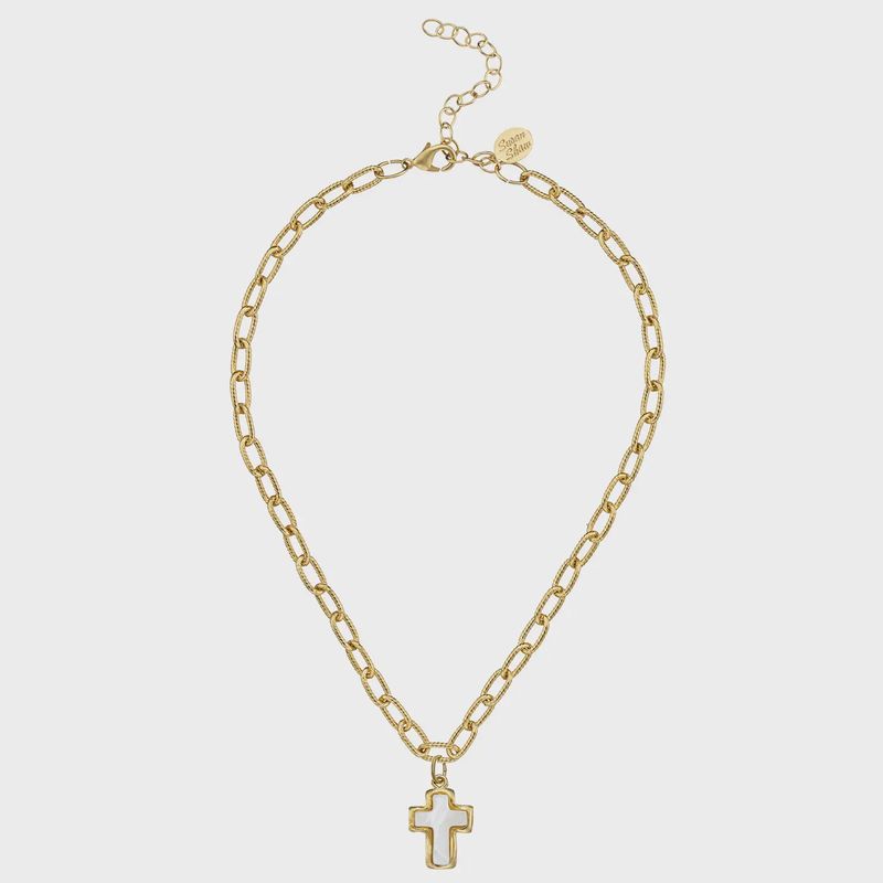 Mother of Pearl Cross Necklace