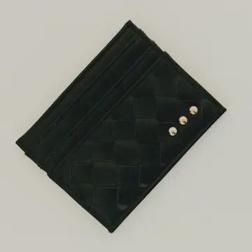 Mariah Woven Small Card Holder Wallet, Color: Black