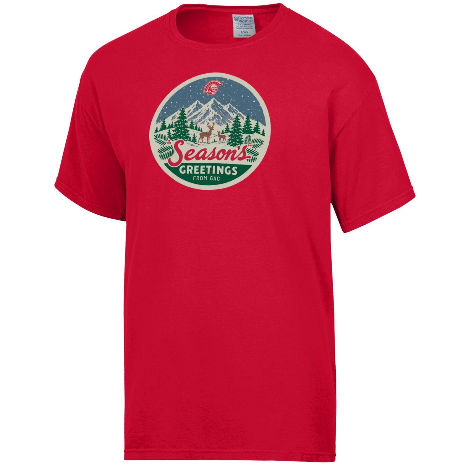 Comfort Wash Seasons's Greetings 26, Color: Athletic Red, Size: AS