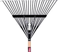 Truper 24 Tine Steel Leaf Rake Wood Handle