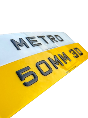 Metro 3D Gel 50mm Number Plates