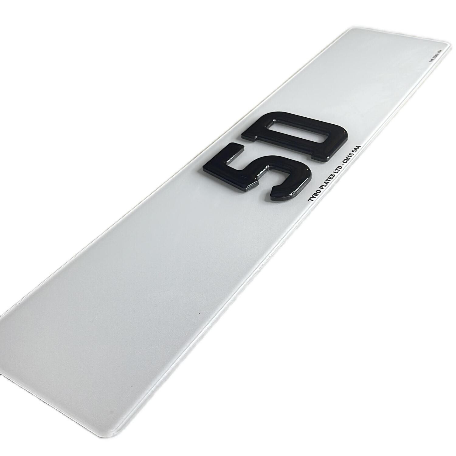 Pair 5D Acrylic + Gel Number Plates