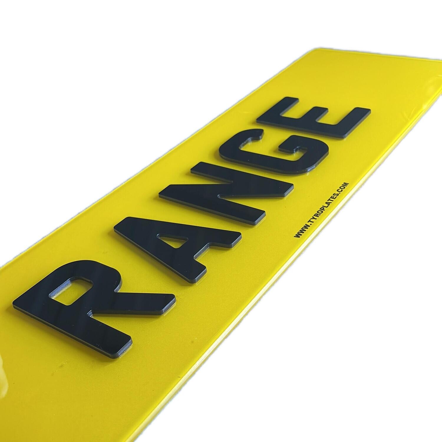 Oversized Number Plate