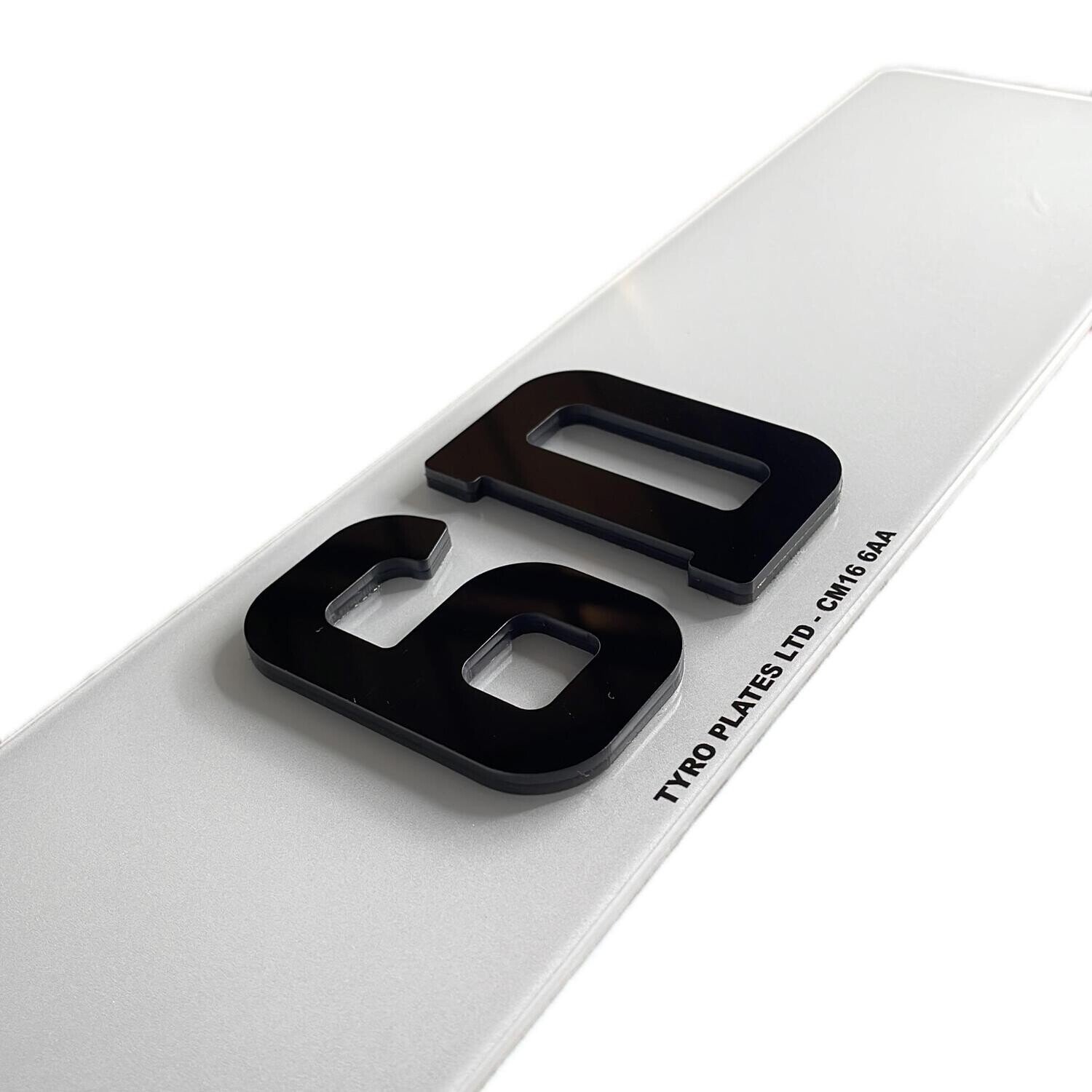 Pair 6D (6mm) Number Plates