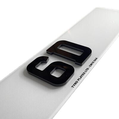 Pair 6D (6mm) Number Plates
