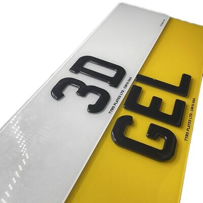 Pair 3D Gel Number Plates