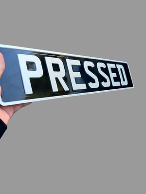 Vintage Pressed Number Plates