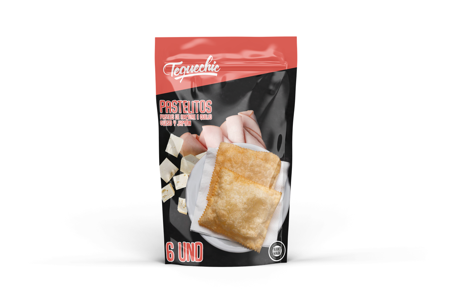 Pastelito hojaldrado relleno de queso y jamón