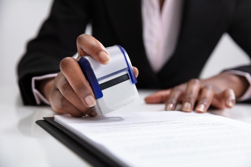 Once reviewed and signed, the document will be officially Stamped - 

Process Completed!