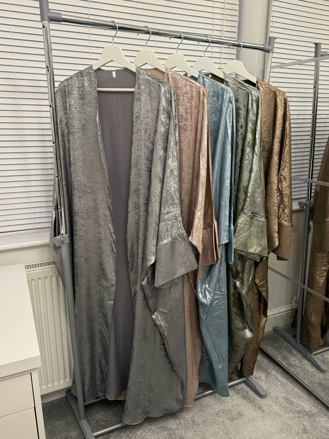 Luxury shimmery open abayas