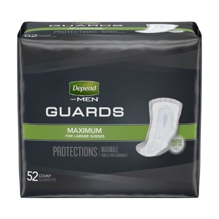 Bladder Control Cup Depend Brand Men (Heavy). 1 Case of 104 guards equals 2 bags with 52 guards in each bag. 5-1/2&quot;x12&quot;