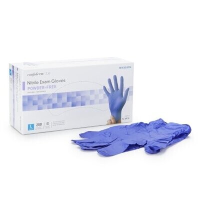 Exam Glove McKesson Blue Nitrile Standard Cuff / Large. 1,200 gloves equal 5 boxes with 250 gloves per box