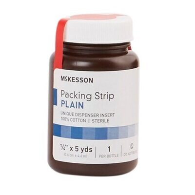 Wound Packing Strip McKesson Non-impregnated 1/4 Inch X 5 Yard Sterile Plain. 1 case of 12