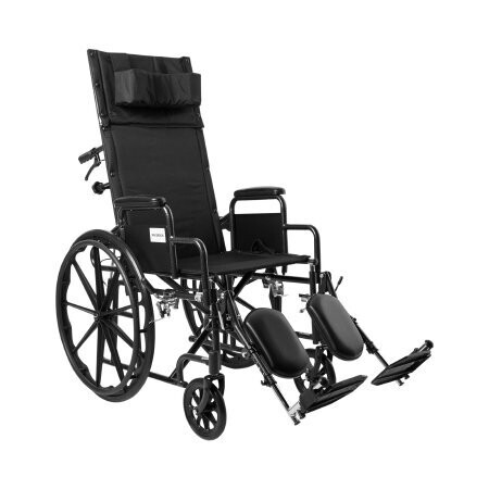 Wheelchair McKesson Reclining Desk Length Arm Swing-Away Elevating Legrest Black Upholstery 18 Inch Seat Width Adult 300 lbs. Weight Capacity. 1 Chair