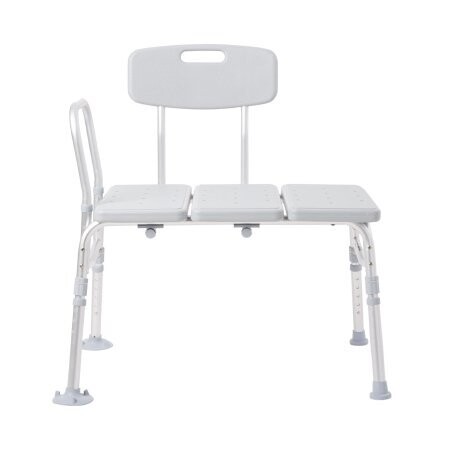 Shower Bench McKesson Knocked Down Bath Transfer. Removable Arm Rail 17-1/2 to 22-1/2 Inch Seat Height 400 lbs. Weight Capacity. 1 Chair