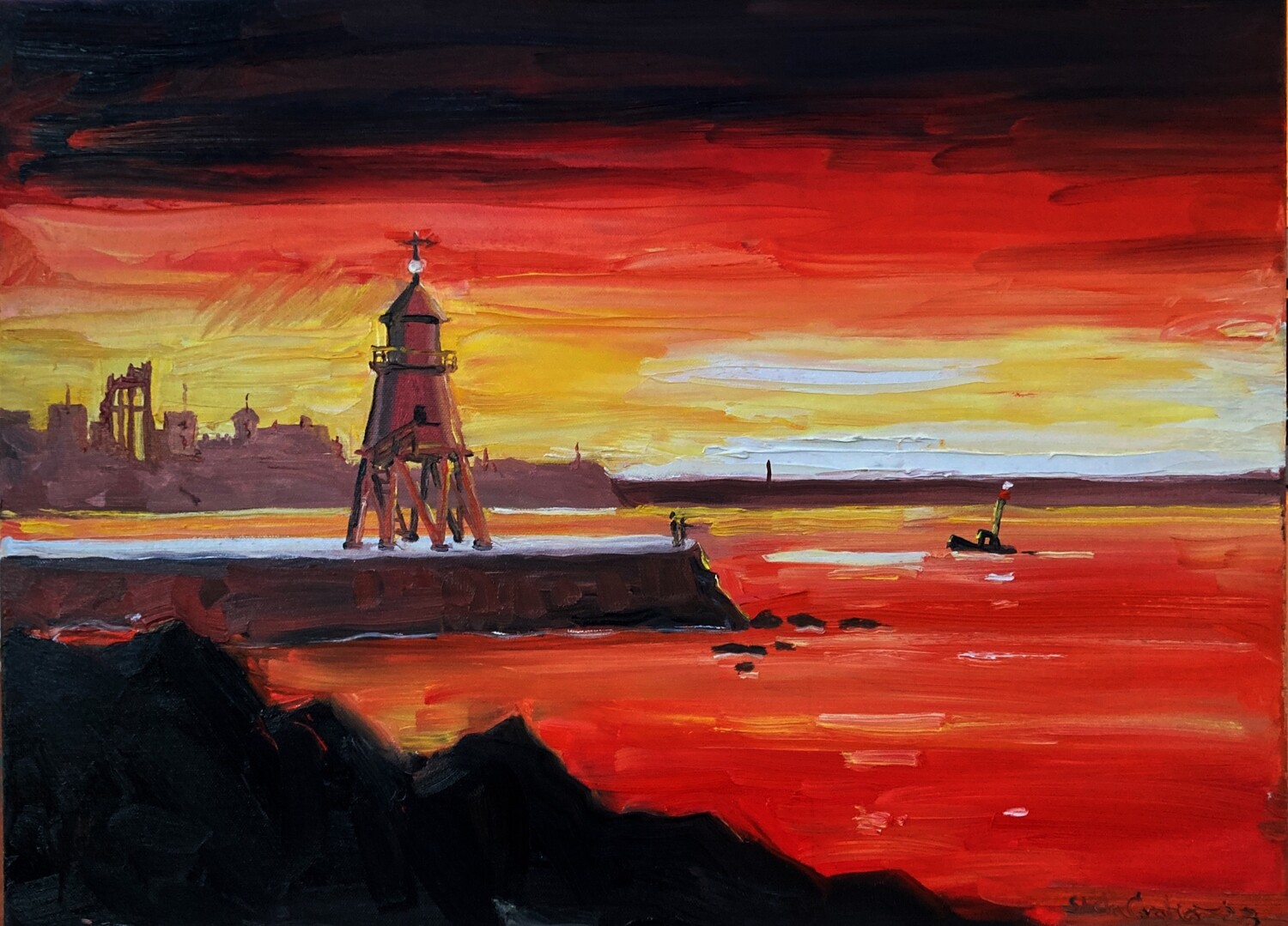 PRINT- 50 RED GROYNE