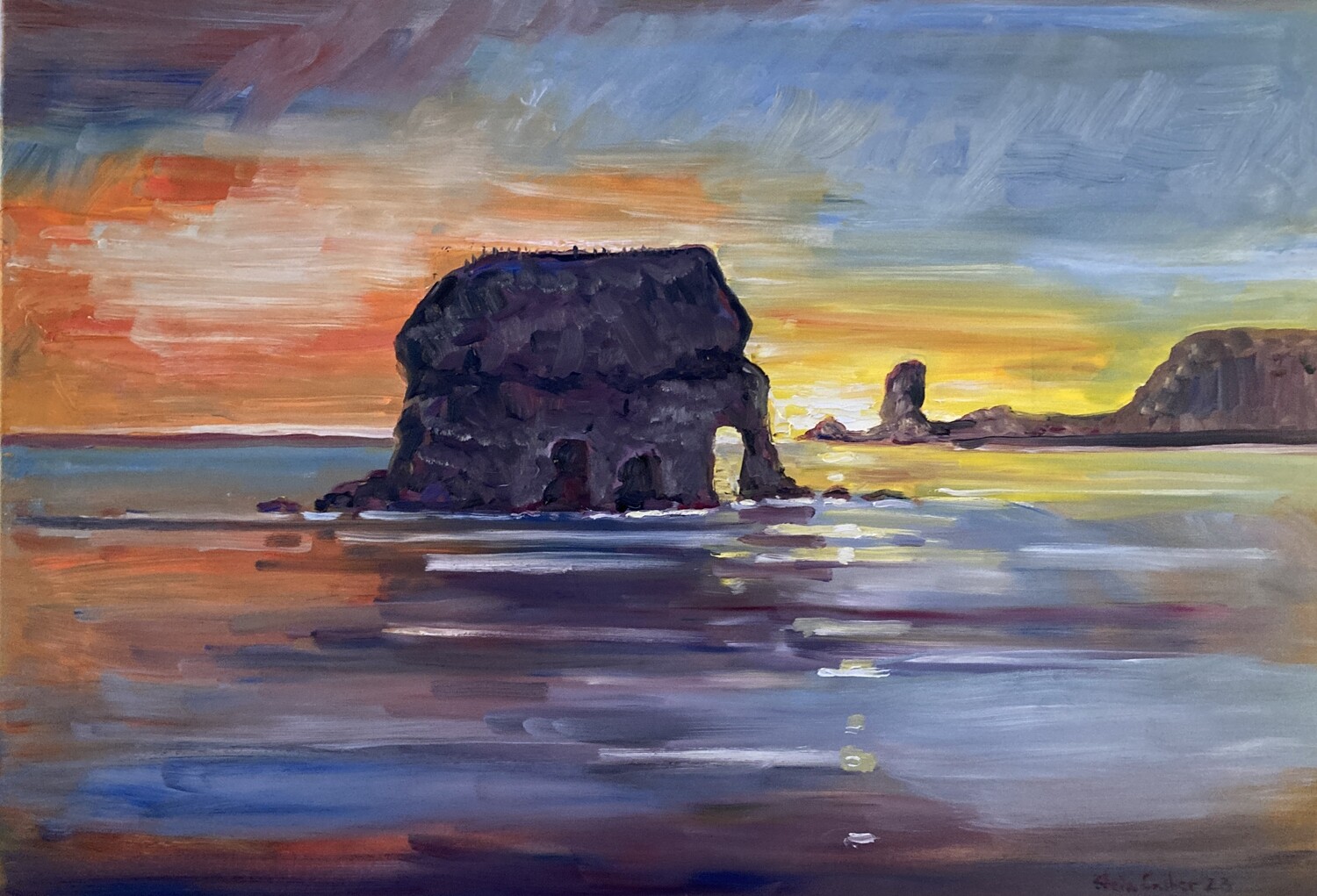 PRINT-  14 MARSDEN ROCK SUNSET 2023