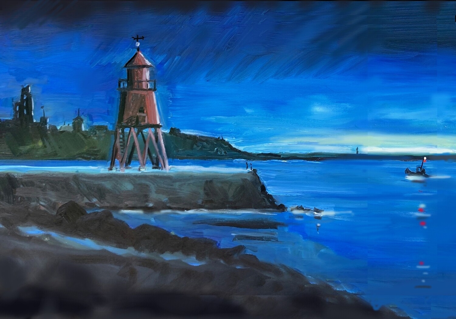 PRINT- 49 BLUE GROYNE