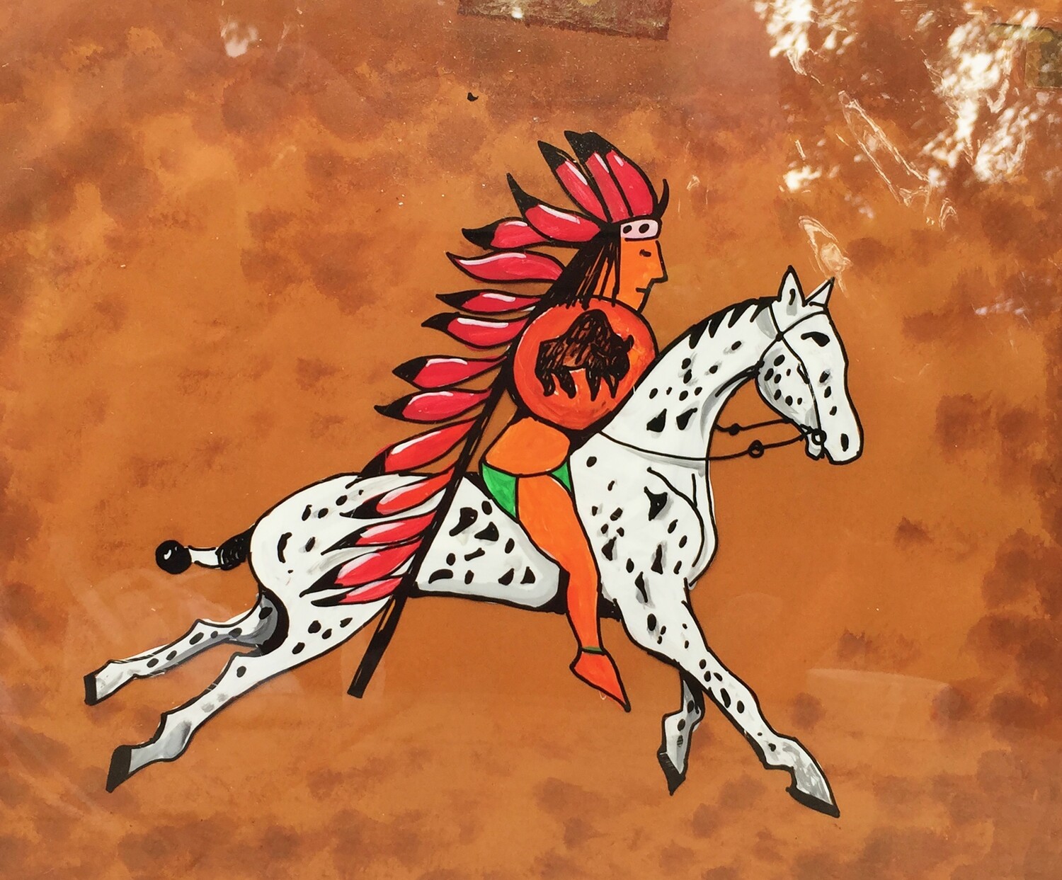 HAND PAINTED CEL- NAVAJO INDIAN - Art Horses