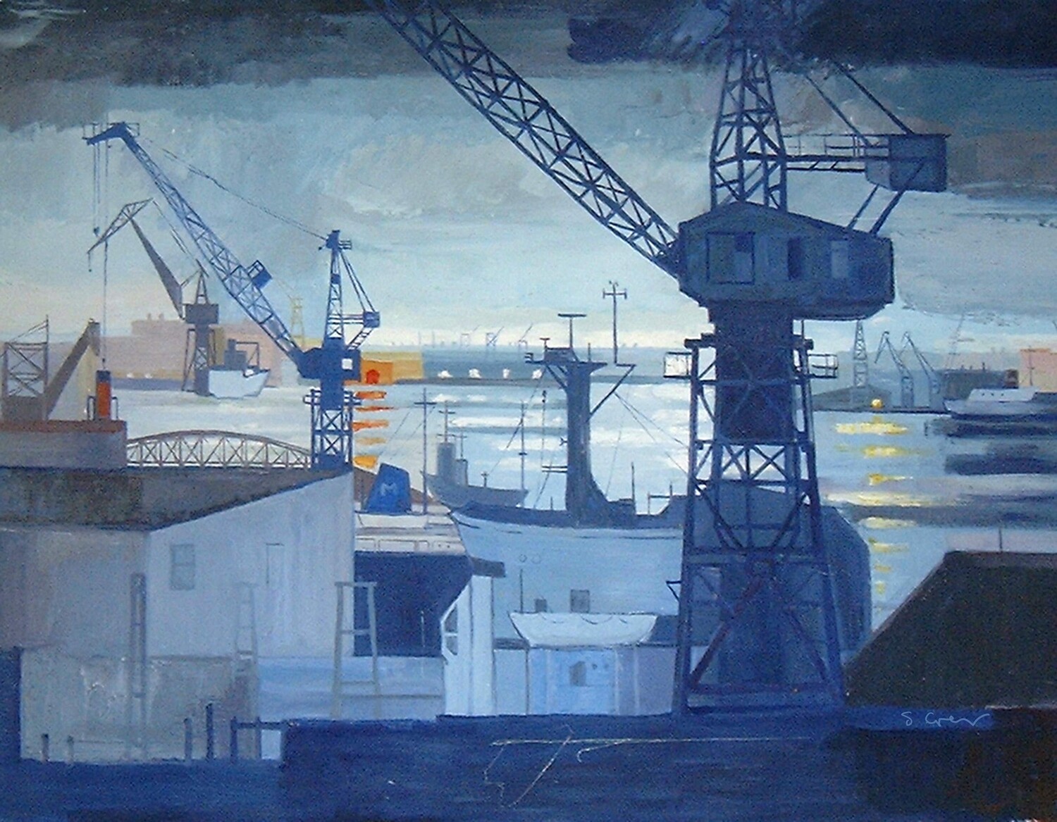 PRINT- BLUE TYNE -TDE CRANES 1970