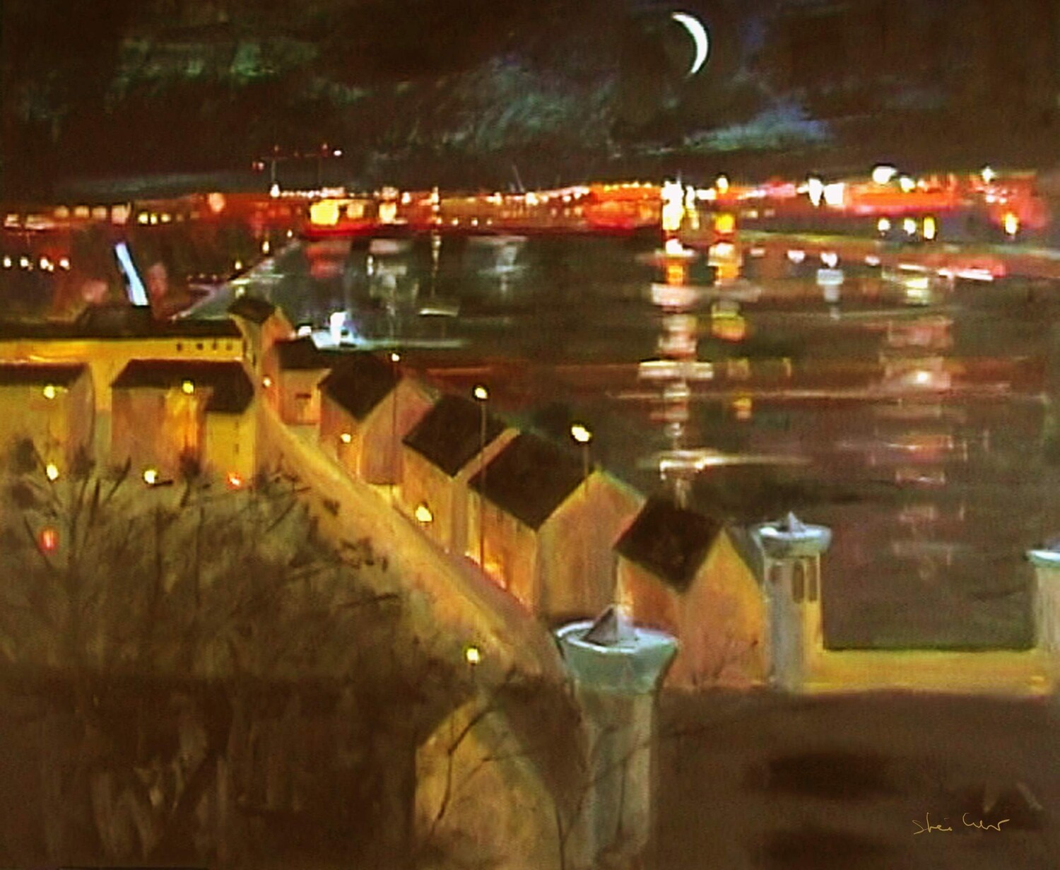 PRINT- TYNE AT NIGHT 2004