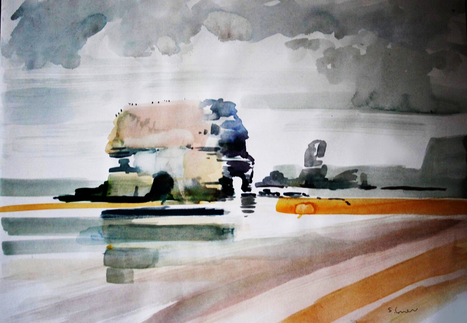 PRINT-  12 STORMY MARSDEN ROCK 1970