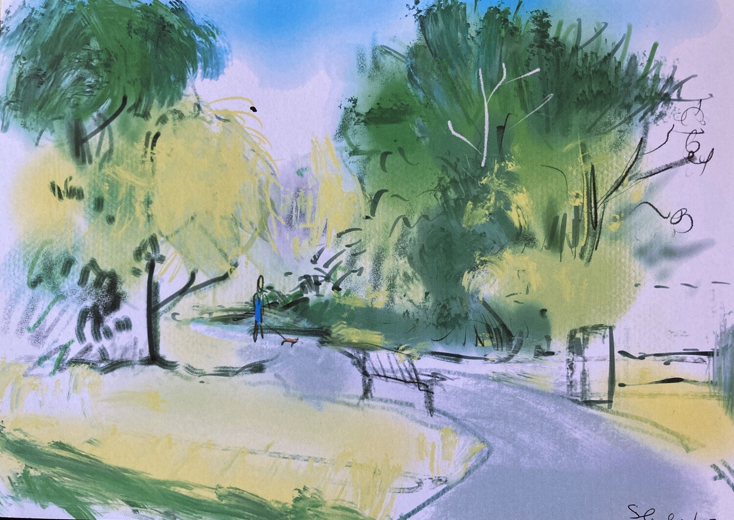PRINT-IPAD DRAWING sitting in READHEAD PARK 2015