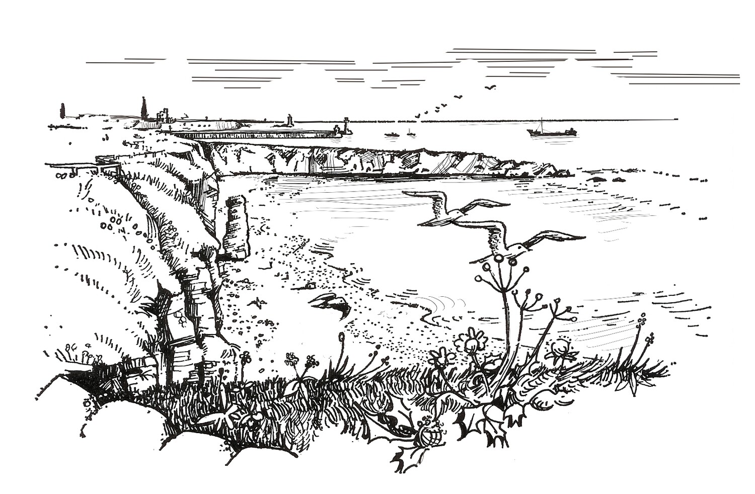 PRINT- 11 B/W MARSDEN BAY