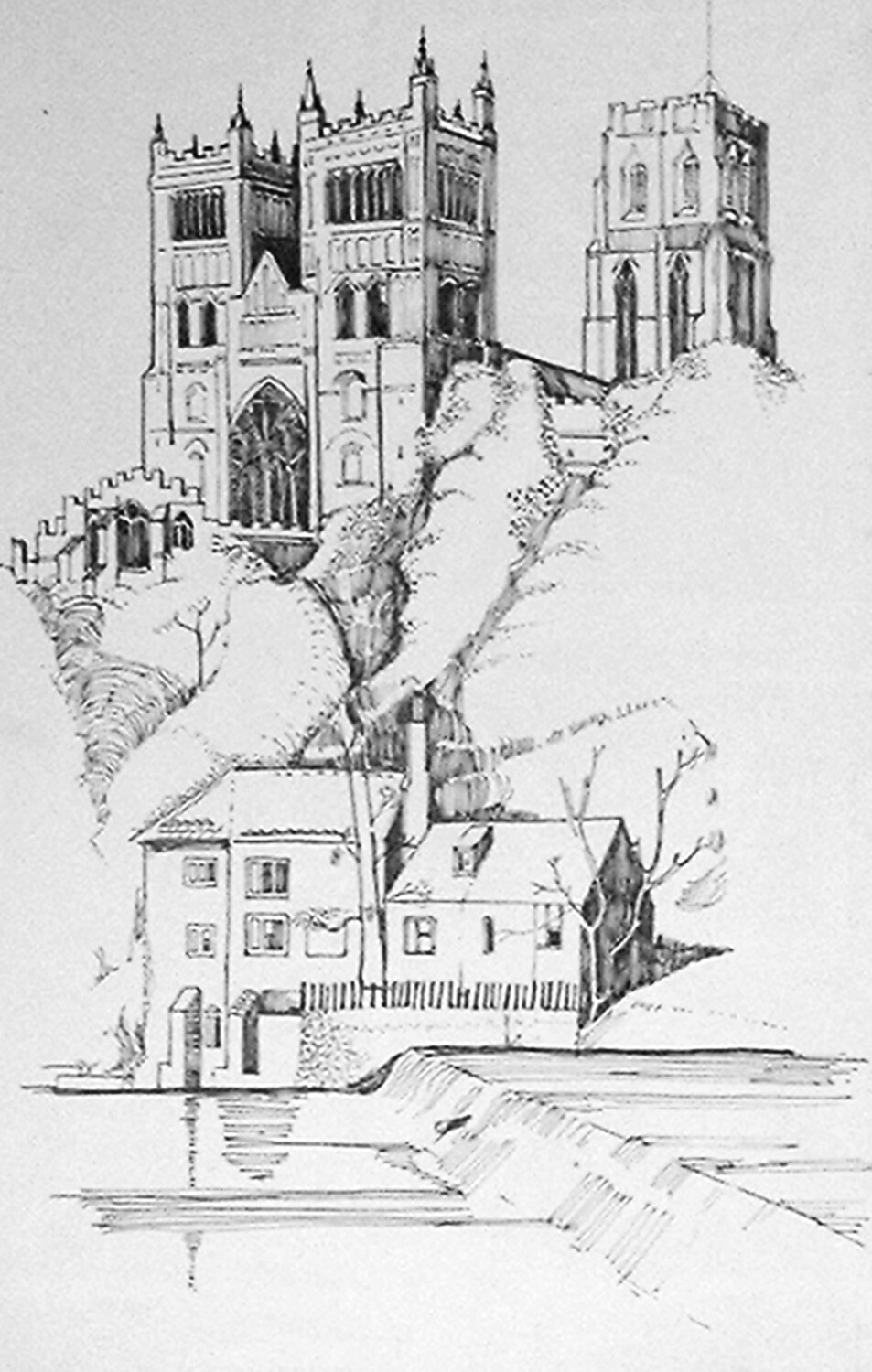 PRINT- DURHAM CATHEDRAL 1974