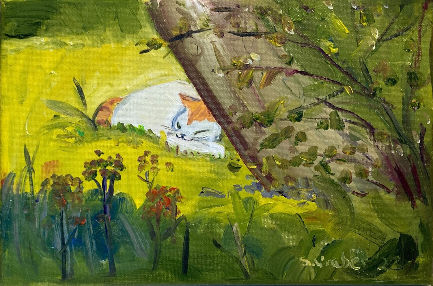 PRINT- - TIP ASLEEP UNDER TREE -  May 2023