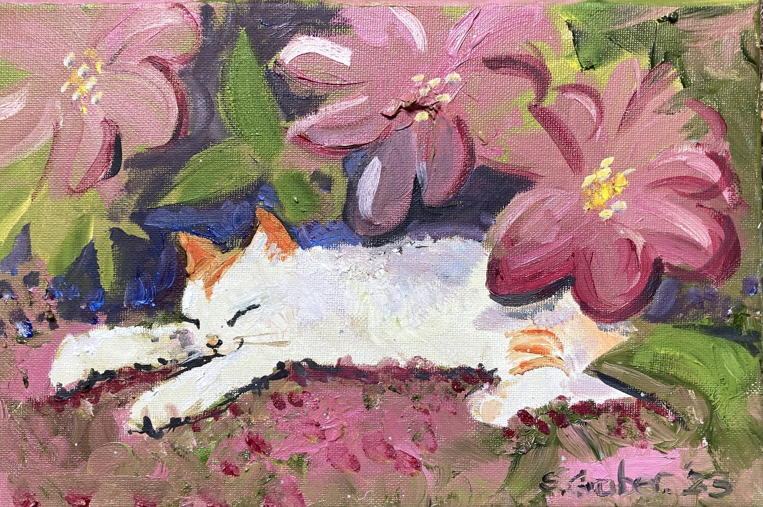 PRINT- - TIP with PURPLE FLOWERS